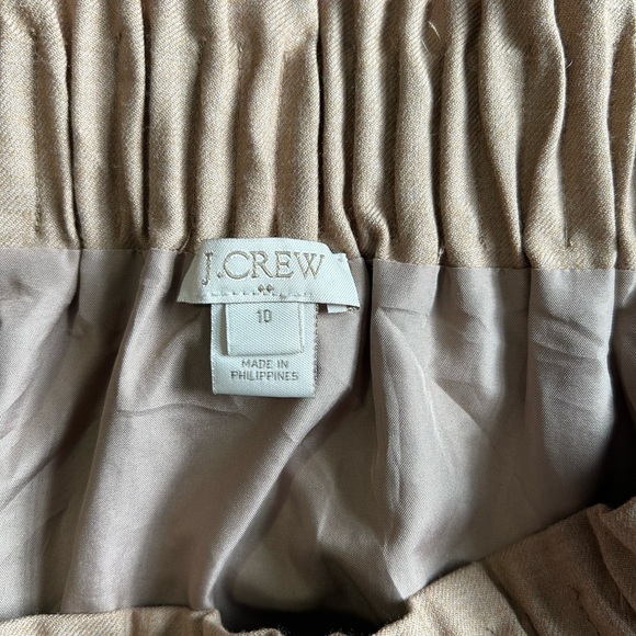 J. Crew Wool Tan Pull on Skirt with Pockets Sz 10 - Picture 2 of 8